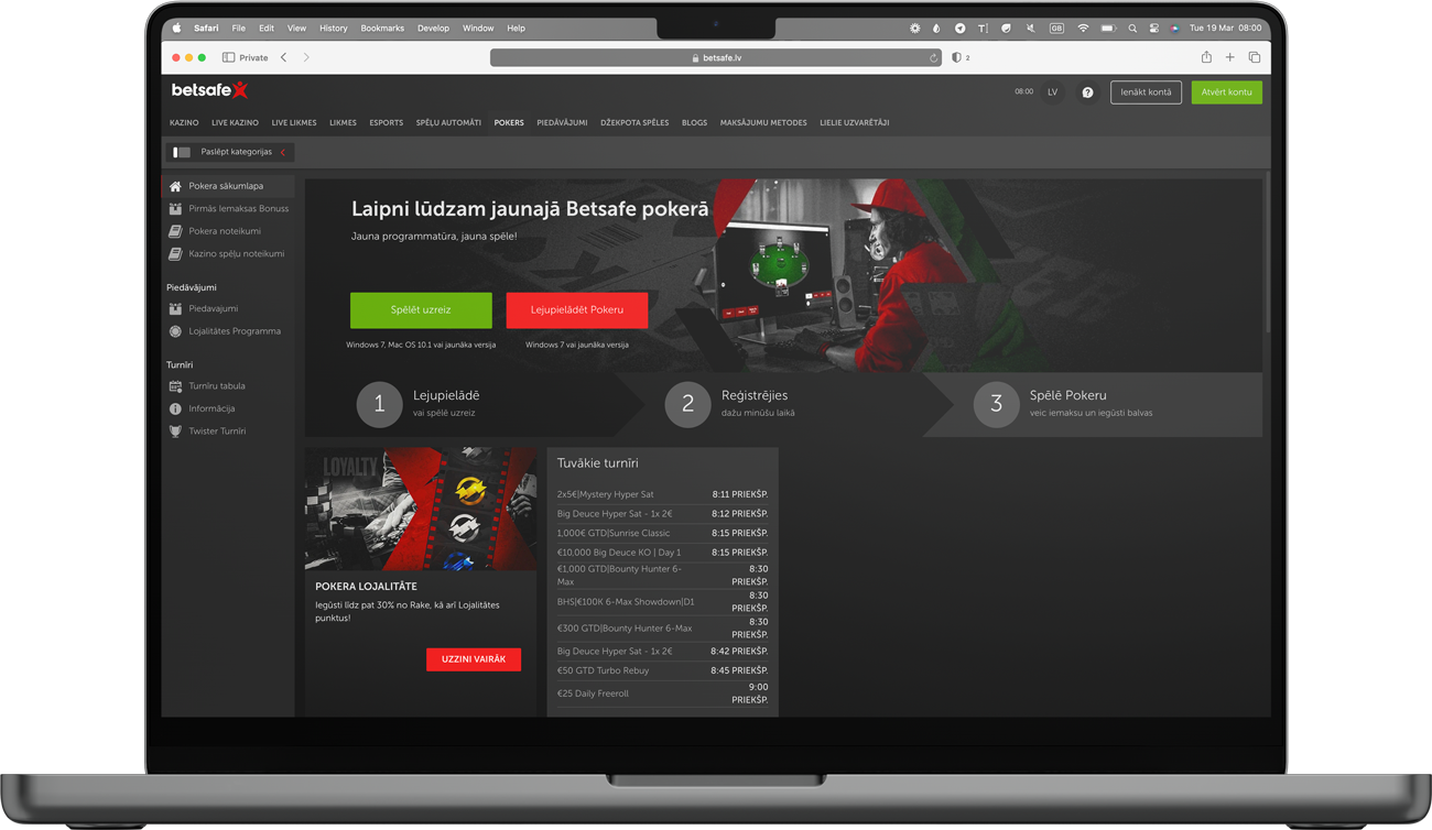 Betsafe poker Latvija